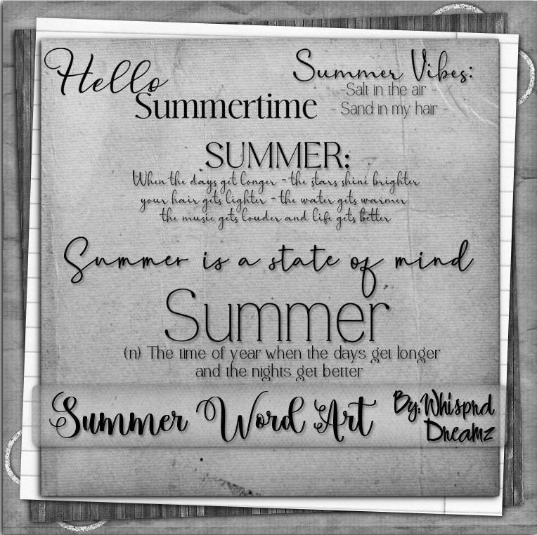 Summer Word Art (tagger)